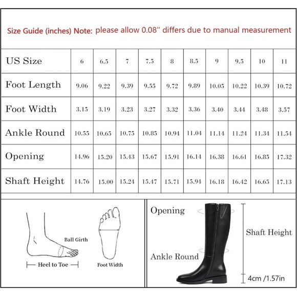 Women Polyurethane Pu Black Round Toe Flat Heel Side Zipper Knee High Tall Boots - Picture 7 of 7